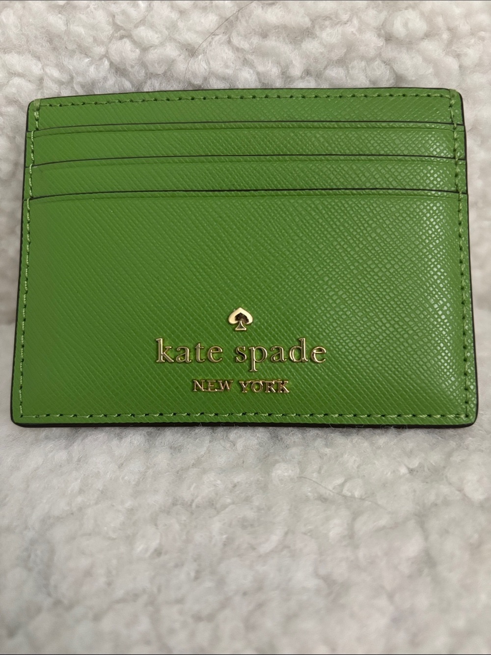 kate spade New York Bright Green Leather Card Case